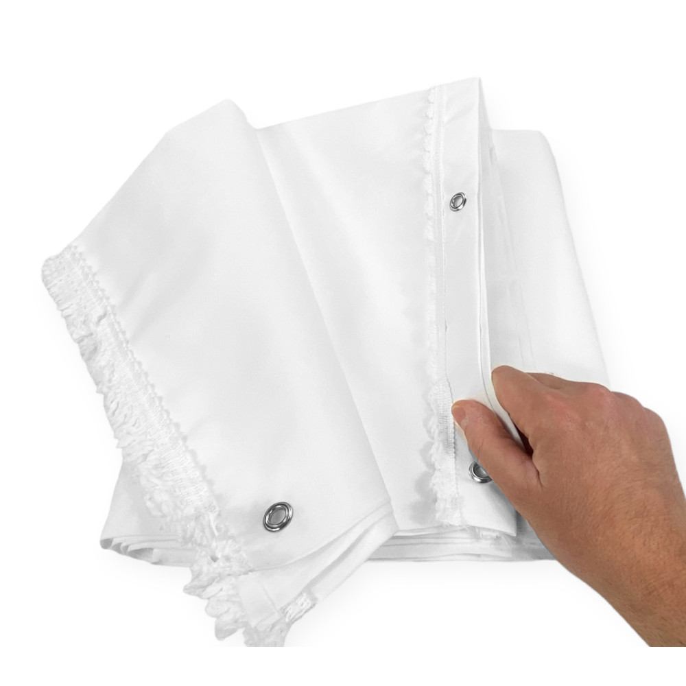 Toldo Ombralux Blanco Liso - Acrílico Dralon® de color sólido - Ojales de acero, Made in Italy