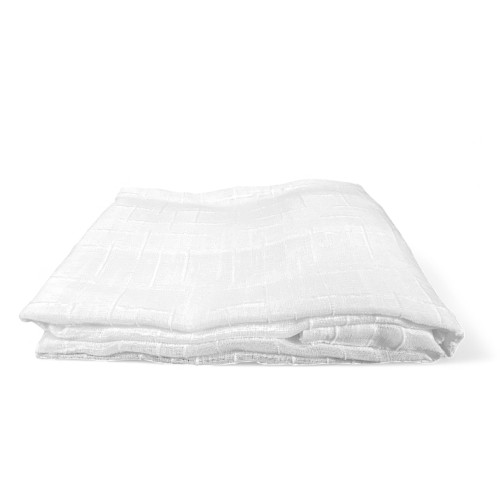 Coppia Tendina Moderna Lulù Bianco - Tessuto Ricamato Geometrico, Semitrasparente, Facile Montaggio, 2 Teli