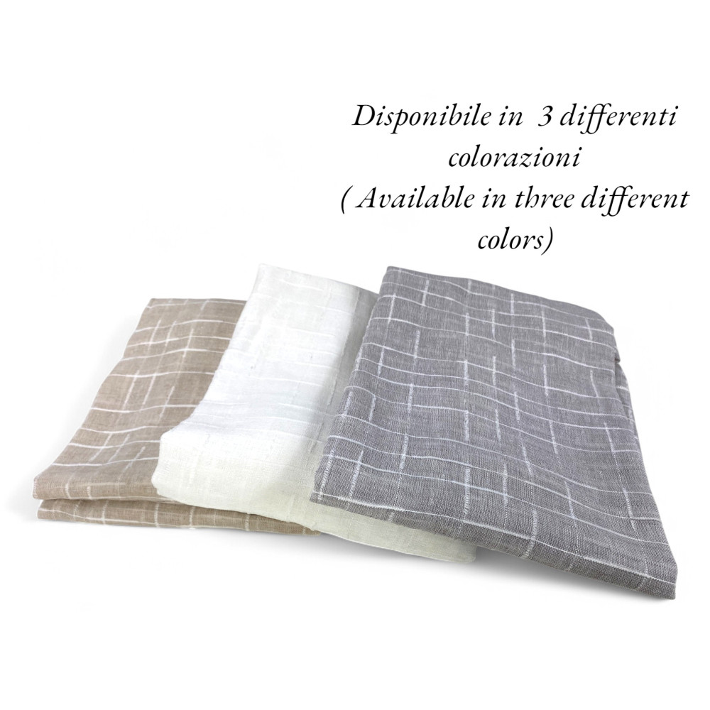 Coppia Tendina Moderna Lulù Bianco - Tessuto Ricamato Geometrico, Semitrasparente, Facile Montaggio, 2 Teli