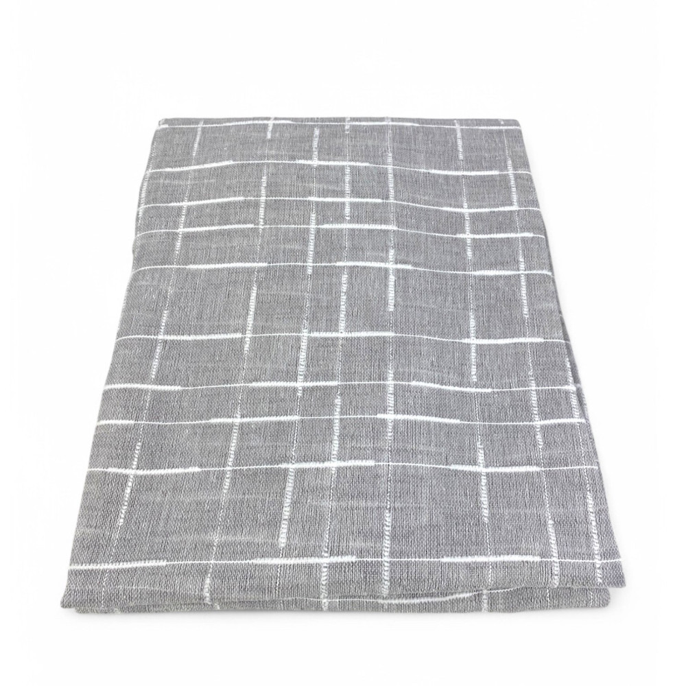 Coppia Tendina Moderna Lulù Grigio - Tessuto Ricamato Geometrico, Semitrasparente, Facile Montaggio, 2 Teli