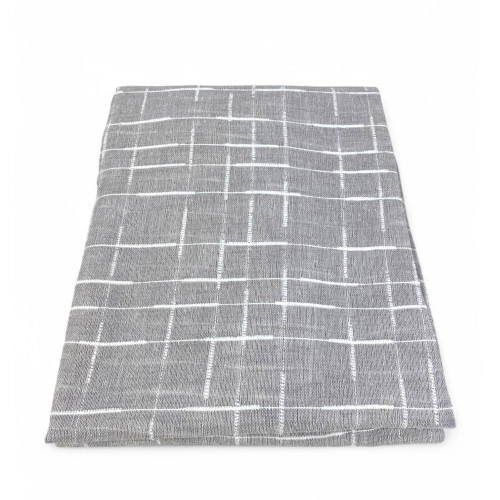 Coppia Tendina Moderna Lulù Grigio - Tessuto Ricamato Geometrico, Semitrasparente, Facile Montaggio, 2 Teli