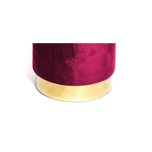 POUF Poggiapiedi Cilindro VELVET in Velluto Unito Bordeaux