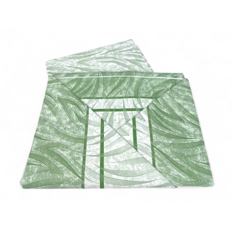 Ensemble de draps incurvés verts - Imprimé moderne 100 % coton - Respirant et lavable - Fabriqué en Italie
