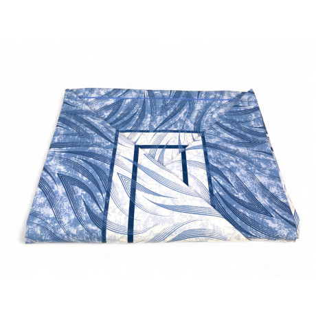 Ensemble de draps incurvés bleus - Design moderne 100 % coton naturel - Respirant et lavable - Fabriqué en Italie