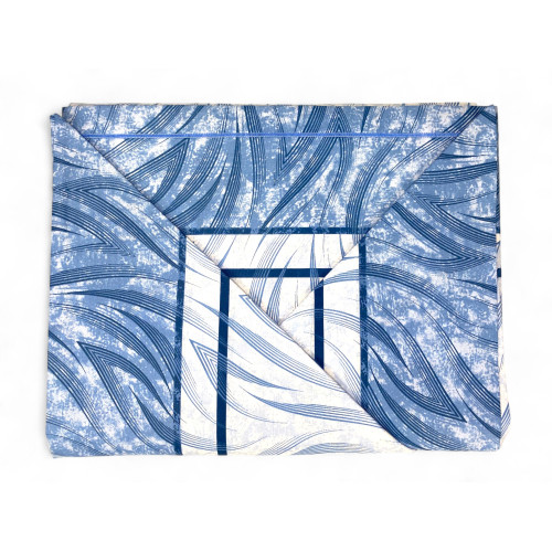 Blaues gebogenes Lakenset - Modernes Design 100% natürliche Baumwolle - atmungsaktiv und waschbar - Made in Italy