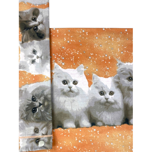 Completo Lenzuola Gattini Salmone - Stampa Dolce e Realistica - 100% Cotone - Made in Italy, Lavabile