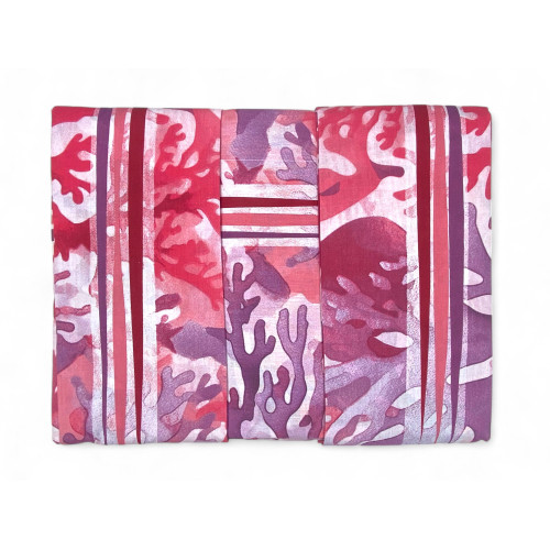 Ensemble de draps doubles MAXI - motif corail - 100 % coton - Design frais et moderne