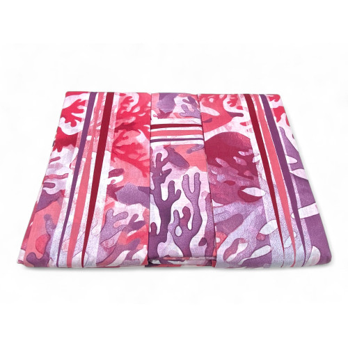 Ensemble de draps doubles MAXI - motif corail - 100 % coton - Design frais et moderne