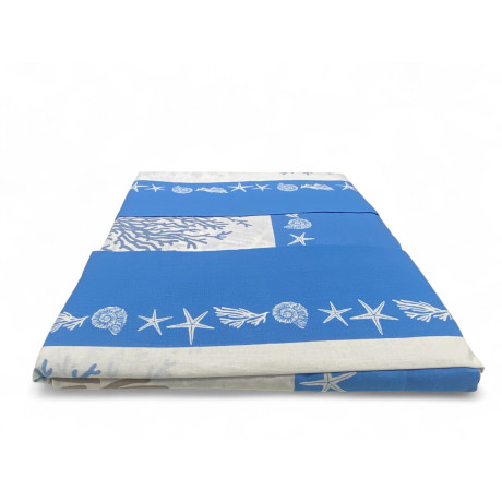 Completo lenzuola matrimoniale MAXI fantasia coralli blu - 100% cotone