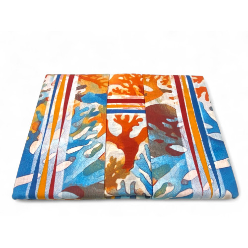 Juego de sábanas dobles MAXI - Estampado de coral multicolor - 100% algodón - Diseño vivo y moderno