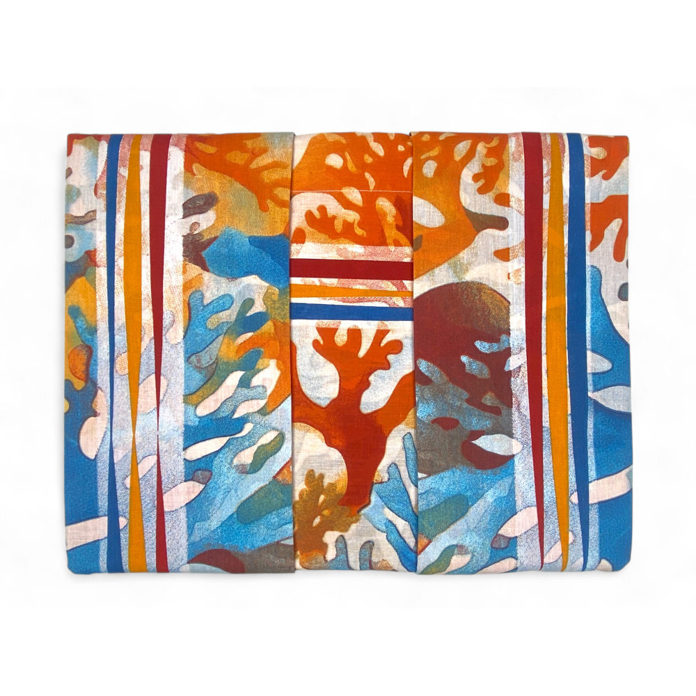 Juego de sábanas dobles MAXI - Estampado de coral multicolor - 100% algodón - Diseño vivo y moderno