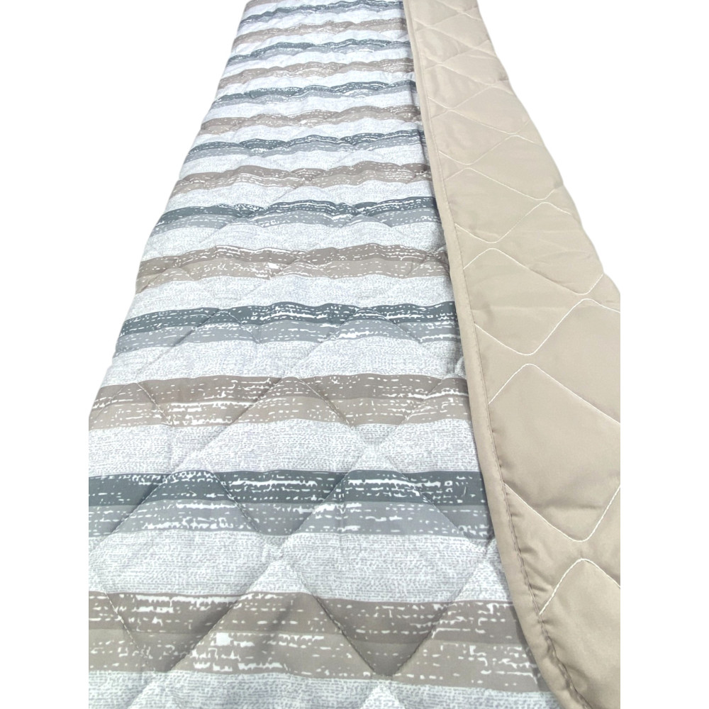 Trapuntino Rigato Beige - Copriletto Trapuntato Mezza Stagione - Microfibra Morbida 100 gr/m² - Made in Italy