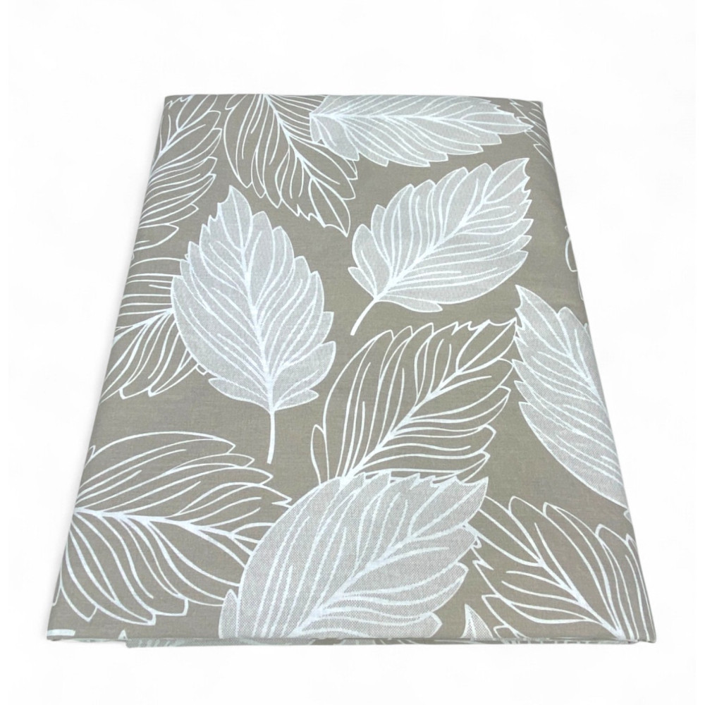 Telo Arredo Copritutto Foglie Beige – Gran Foulard Multiuso in Cotone – Copriletto, Copridivano – Made in Italy