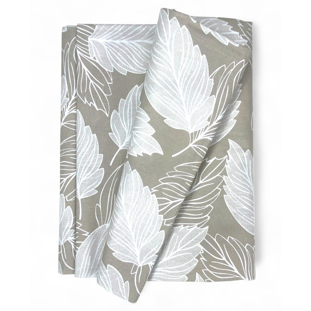 Telo Arredo Copritutto Foglie Beige – Gran Foulard Multiuso in Cotone – Copriletto, Copridivano – Made in Italy