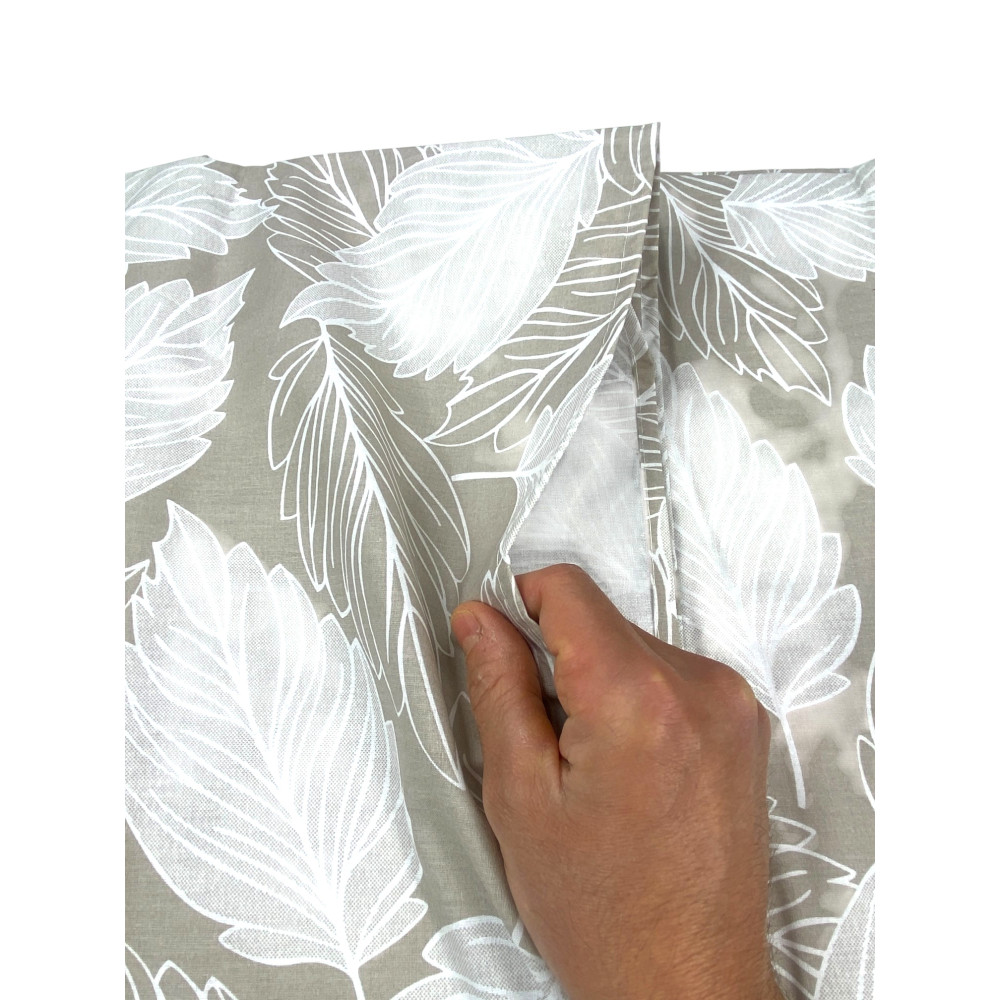 Telo Arredo Copritutto Foglie Beige – Gran Foulard Multiuso in Cotone – Copriletto, Copridivano – Made in Italy