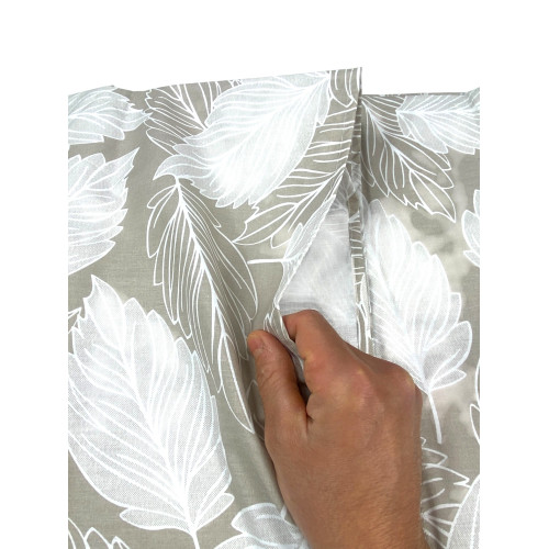 Telo Arredo Copritutto Foglie Beige – Gran Foulard Multiuso in Cotone – Copriletto, Copridivano – Made in Italy