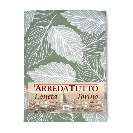 Green Leaves Cover Cover – Large Multipurpose Cotton Scarf – Bedspread, Sofa Cover – Made in Italy