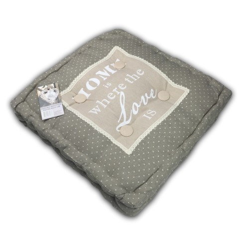FUNDA DE SILLA COJÍN PARA HOGAR Y JARDÍN FUTÓN PARÍS HOME IS WHERE THE LOVE CM.45X45