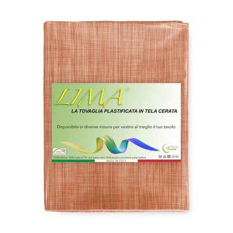 LIMA Orange Plastic-coated Tablecloth – Folded View with PVC Gloss