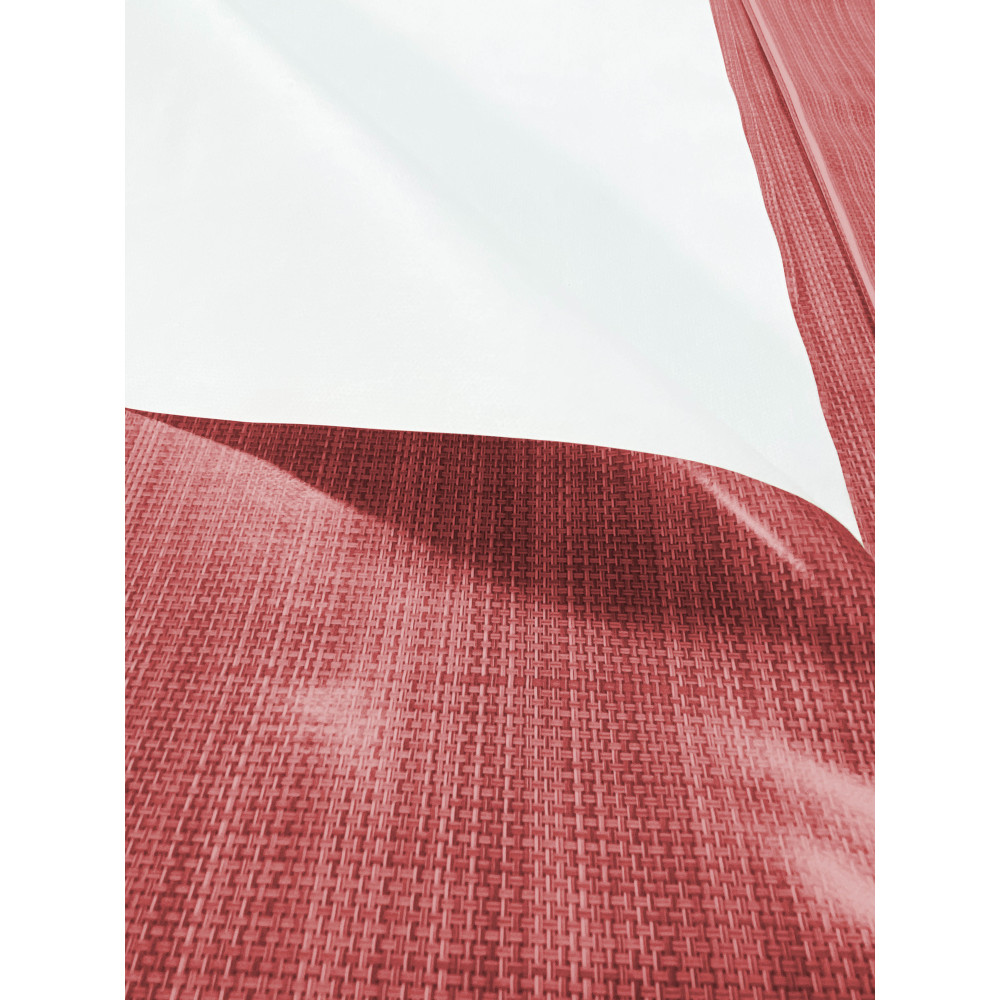 LIMA Red Tablecloth – Linen Effect Washable PVC Plasticized Waxed Canvas – Made in Italy