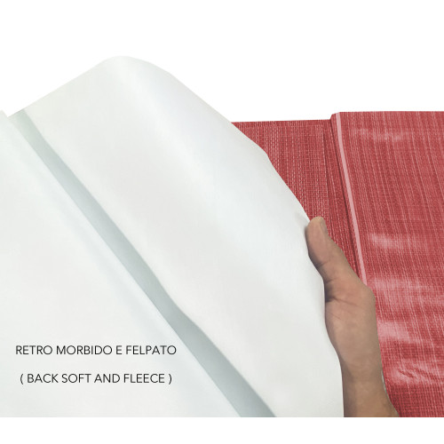 LIMA Red Tablecloth – Linen Effect Washable PVC Plasticized Waxed Canvas – Made in Italy