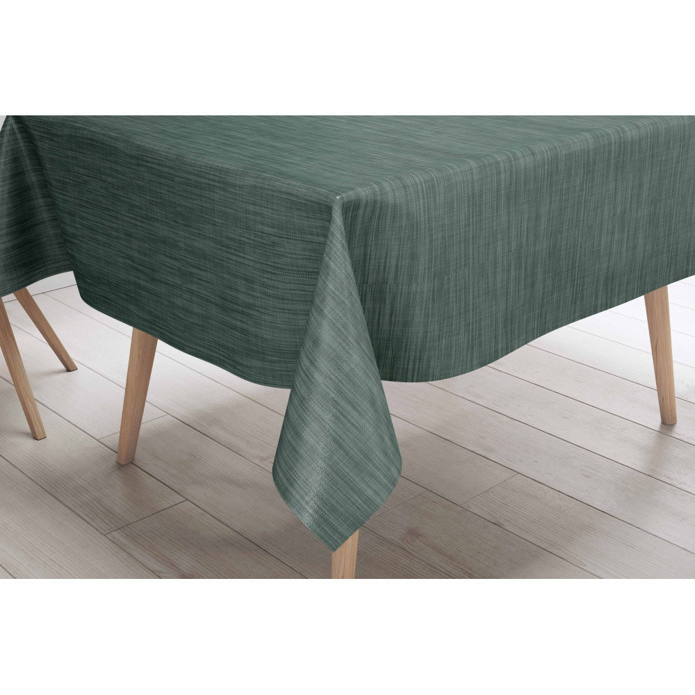 Nappe LIMA Vert Foncé – Ensemble de vue dans la salle à manger – Effet lin PVC Nappe LIMA Vert Foncé – Ensemble de vue dans la salle à manger – Effet lin PVC