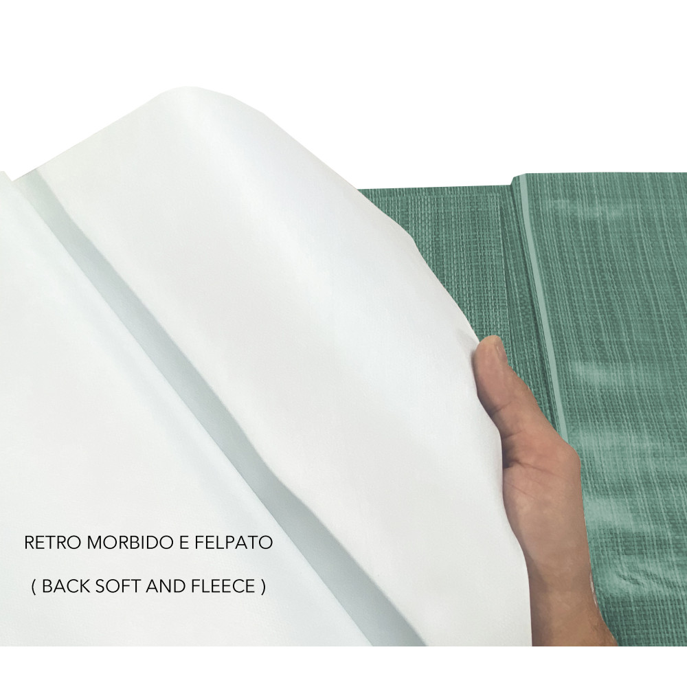 Dark Green LIMA Tablecloth – Washable Non-Slip PVC Plasticized Waxed Canvas with Linen Effect – Made in Italy