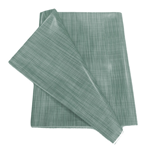 Dark Green LIMA Tablecloth – Washable Non-Slip PVC Plasticized Waxed Canvas with Linen Effect – Made in Italy
