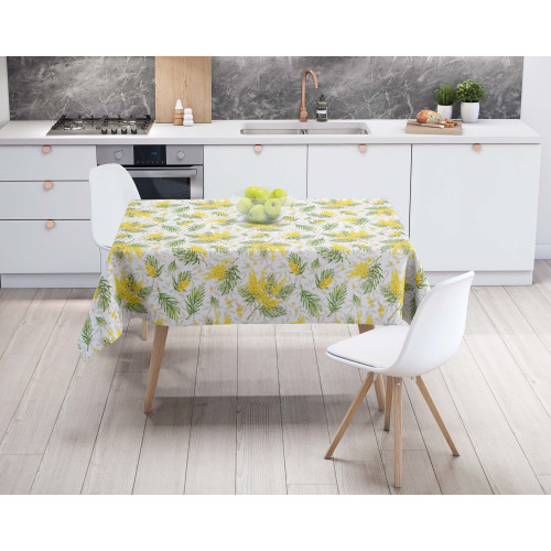 Tovaglia LIMA Mimosa – Tela Cerata Plastificata PVC Lavabile Antiscivolo Effetto Lino – Made in Italy