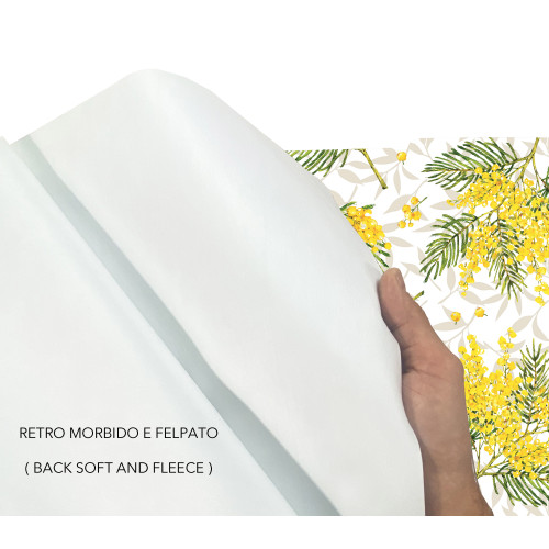 LIMA Mimosa Tablecloth – Linen Effect Washable PVC Plasticized Waxed Canvas – Made in Italy