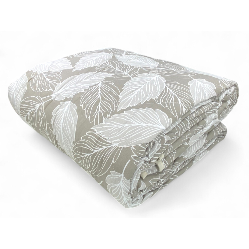 Beige Leaf Quilt - Colcha ligera de microfibra acolchada de entretiempo - Made in Italy