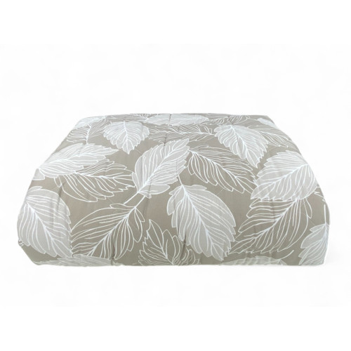 Couette Feuille Beige - Couvre-lit Mi-Saison en Microfibre Douce 100 gr/m² - Fabriqué en Italie, Hypoallergénique