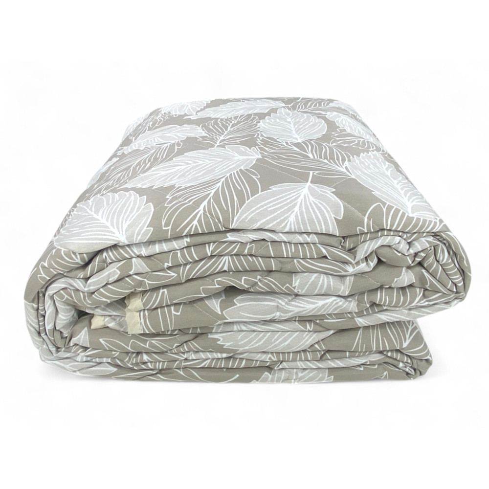 Edredón de hojas beige - Colcha de entretiempo en microfibra suave 100 gr/m² - Made in Italy, Hipoalergénico