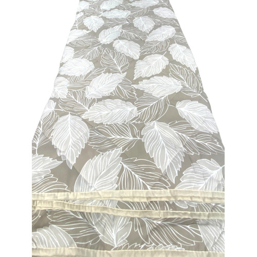 Beige Leaf Quilt - Mid-Season Bedspread in Soft Microfiber 100 gr/m² - Made in Italy, Hypoallergenic