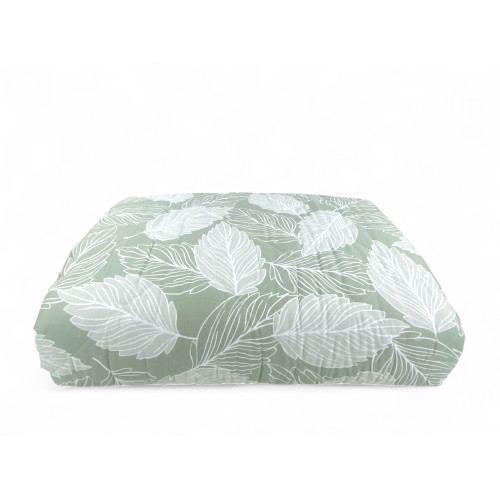Green Leaves Quilt - Mid-Season Soft Microfiber Bedspread 100 gr/m² - Made in Italy, Breathable