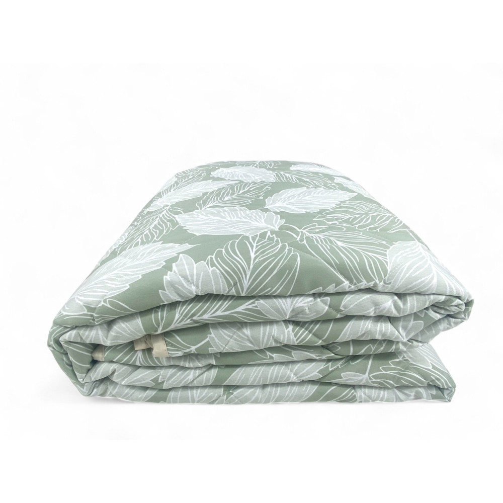Green Leaves Quilt - Couvre-lit en microfibre douce mi-saison 100 gr/m² - Fabriqué en Italie, respirant