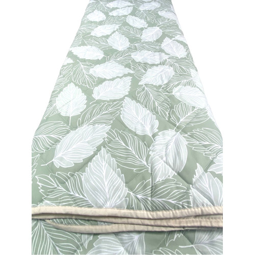 Green Leaves Quilt - Mid-Season Soft Microfiber Bedspread 100 gr/m² - Made in Italy, Breathable