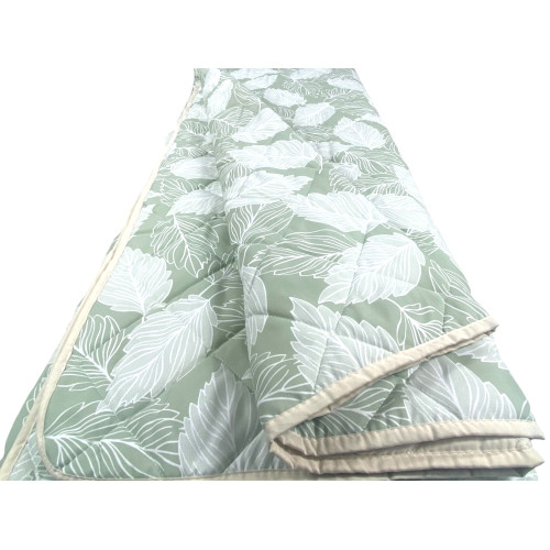 Green Leaves Quilt - Mid-Season Soft Microfiber Bedspread 100 gr/m² - Made in Italy, Breathable