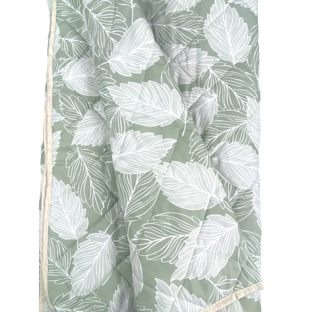 Edredón Green Leaves - Colcha de microfibra suave de entretiempo 100 gr/m² - Made in Italy, Transpirable