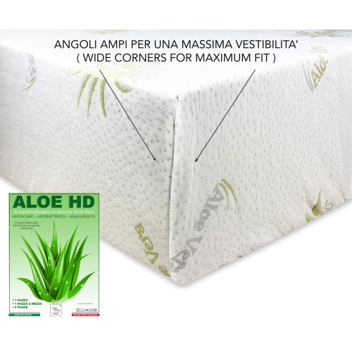 Funda de colchón ALOE VERA HD antiácaros e hipoalergénica MADE IN Italy