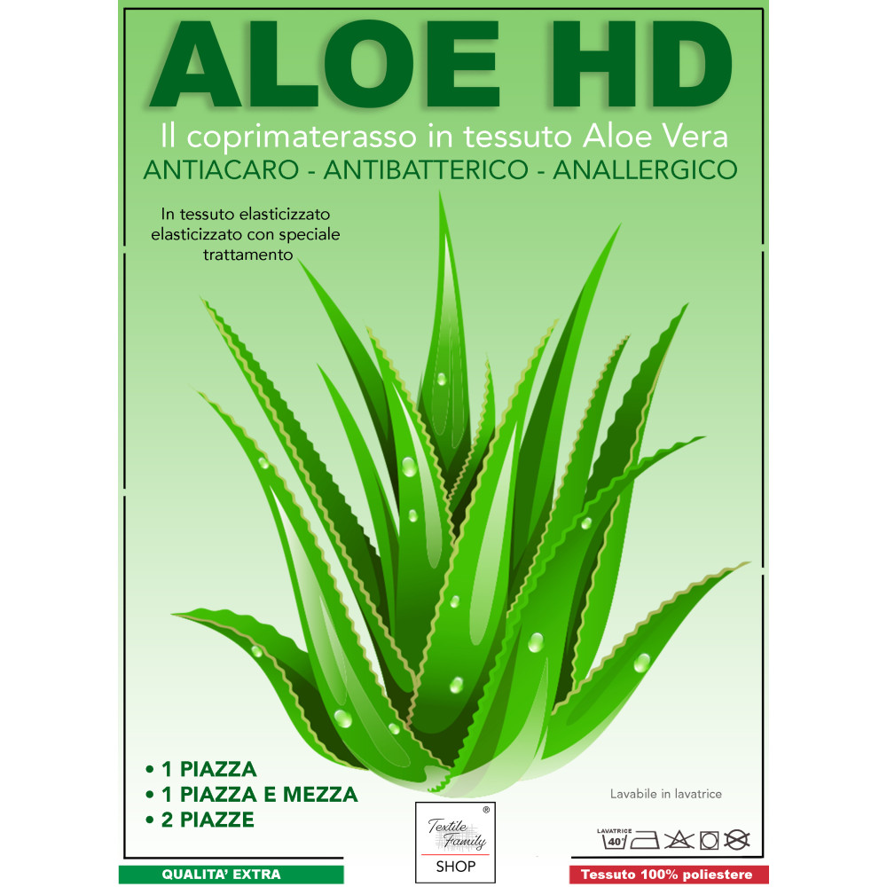 ALOE VERA HD Anti-Milben- und hypoallergener Matratzenbezug MADE IN Italy