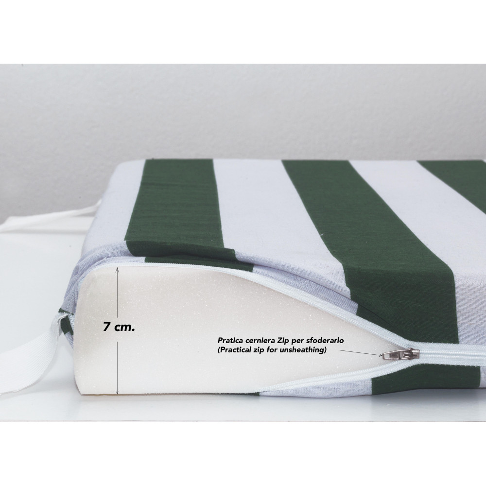 Padded Topper for Pool Deckchairs with Memory Foam Cushion - 7 cm Thickness, Removable Cover - Made in Italy