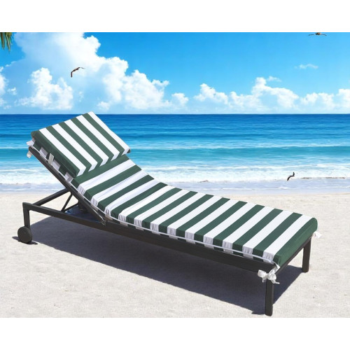 Padded Topper for Pool Deckchairs with Memory Foam Cushion - 7 cm Thickness, Removable Cover - Made in Italy