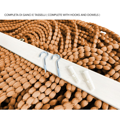 Tenda Mariel Soffice a Perline in Stoffa Anti Insetti e Antirumore - Modificabile - Colore Ruggine