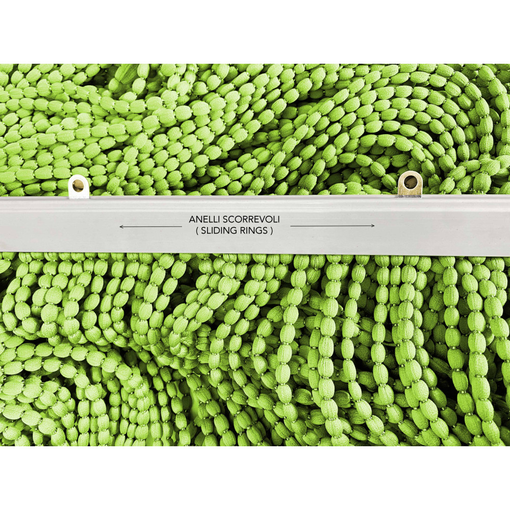 Tenda Mariel Soffice a Perline in Stoffa Anti Insetti e Antirumore - Modificabile - Colore Verde