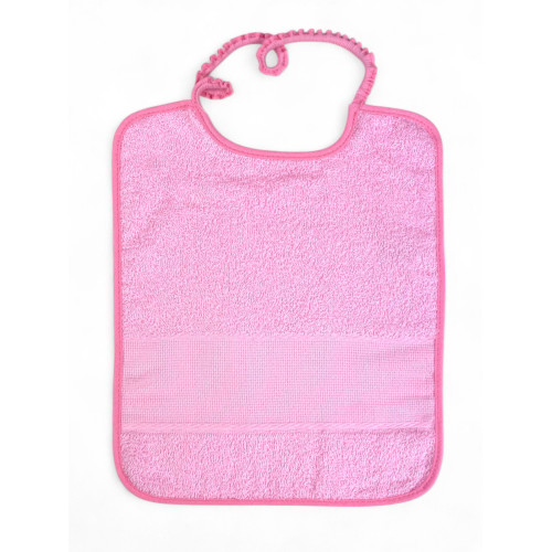 Cloud Kindergarten Set 2 Pièces en éponge de coton avec toile AIDA cousue - Bavoir + serviette - Fabriqué en Italie