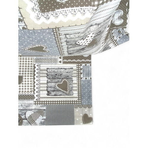 Tyrolean Duvet Cover Hearts "Aprica" Beige – 100% Handcrafted Cotton Made in Italy