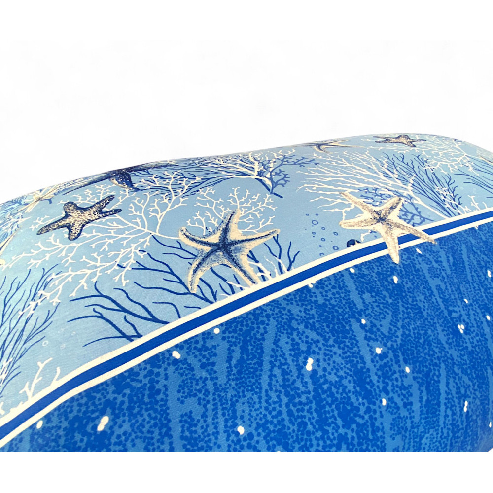 Completo Lenzuola Stelle Marine Blu – Motivo Coralli e Stelle – 100% Cotone – Made in Italy, Lavabile