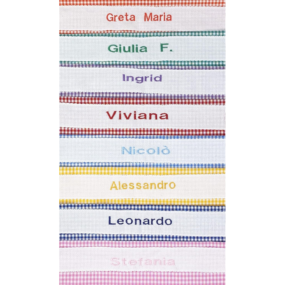 Ensemble de maternelle personnalisé 4 pièces – Coton Made in Italy – sac, bavoir, serviette et pochette avec nom brodé