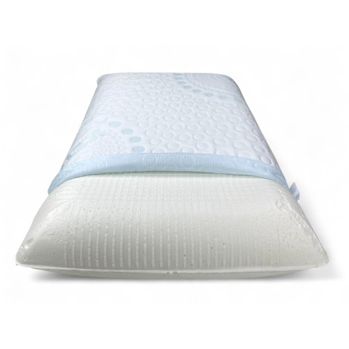 Cuscino Memory Foam FREDDO+ 75×45 cm – Effetto Ice-Touch Rinfrescante – Ergonomico Cervicale – Made in Italy, Sfoderabile